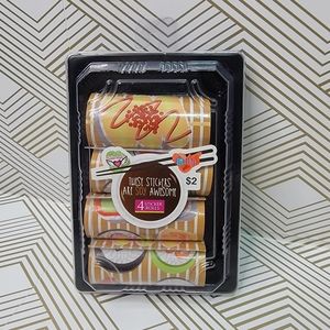Sushi Roll Stickers In Takeout Container Crafts Scrapbooking Kit new 4 rolls.